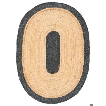 Safavieh 4 x 4 ft. Braided Contemporary Round Rug, Black & Gold BRD910Z-4R